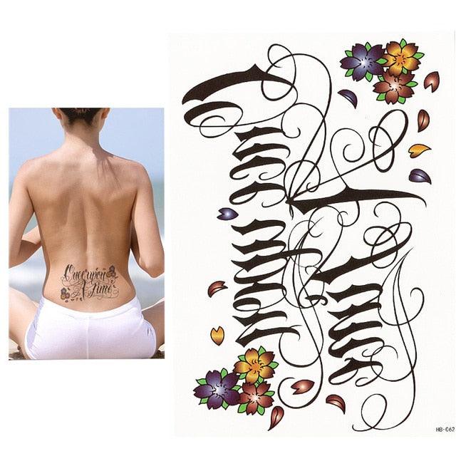 Tatouages temporaires élégants imperméables Grand autocollant tribal noir Grand maquillage corporel faux tatouage pour hommes et femmes