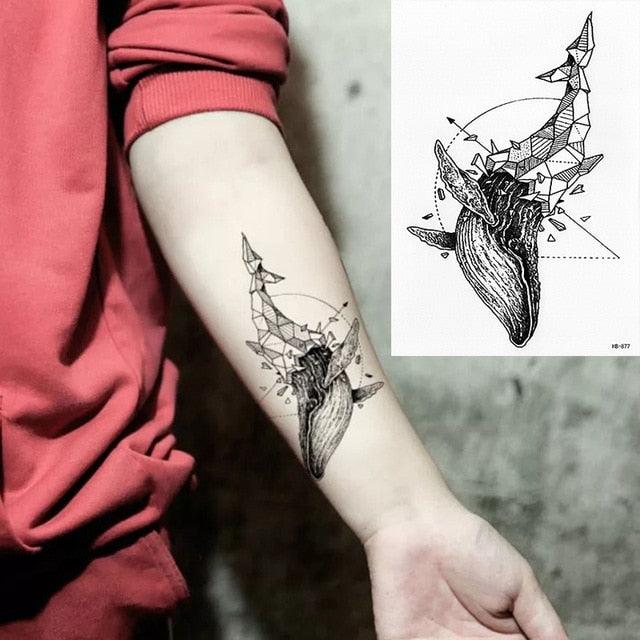 Tatouages temporaires élégants imperméables Grand autocollant tribal noir Grand maquillage corporel faux tatouage pour hommes et femmes