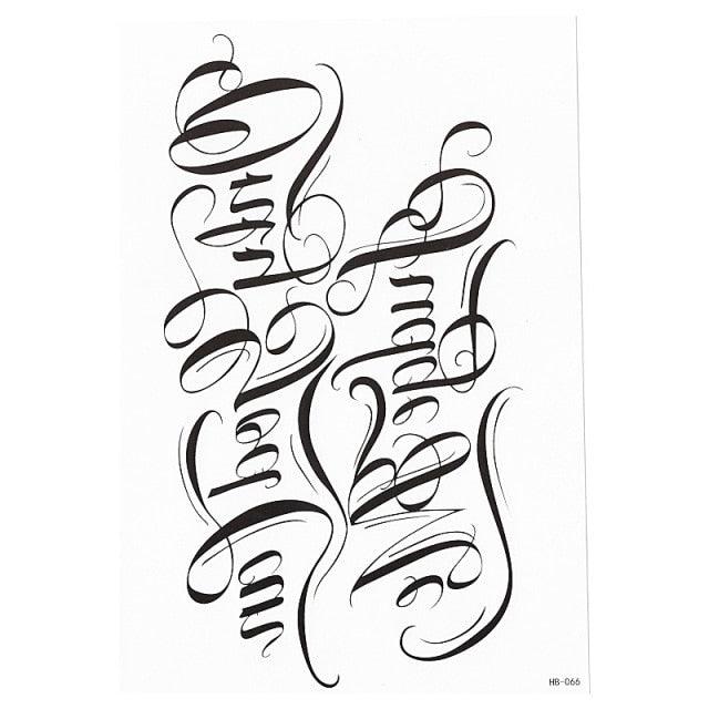 Tatouages temporaires élégants imperméables Grand autocollant tribal noir Grand maquillage corporel faux tatouage pour hommes et femmes