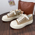 Baskets épaisses et élégantes pour femmes Chaussures de sport à plateforme Printemps Baskets décontractées Plates Tennis Athlétiques en toile Baskets blanches Baskets basses en toile Chaussures à lacets Baskets décontractées classiques et tendance