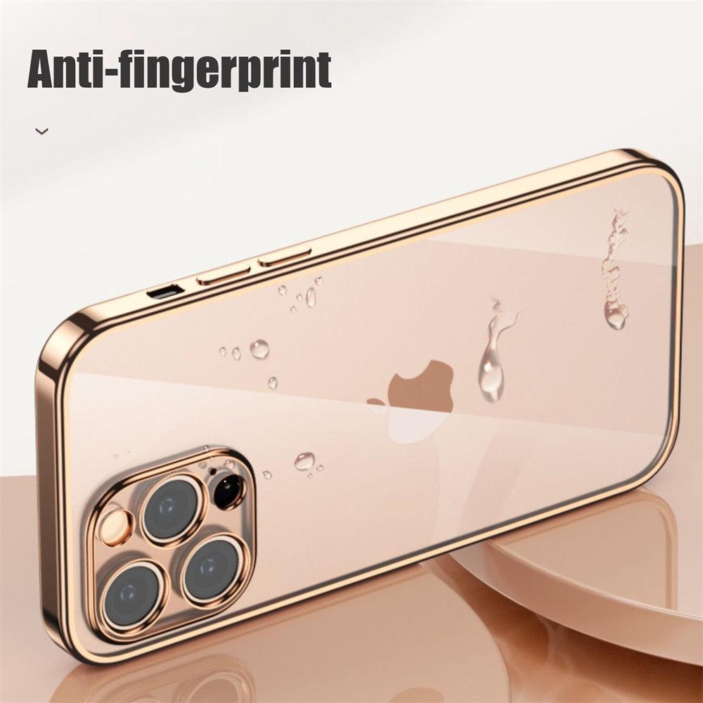Coque Souple Transparente et Élégante Unisexe pour iPhone 13 Pro Max 12 11 13Pro 14 Coque de Protection Ultra Fine Antichoc Luxe pour iPhone