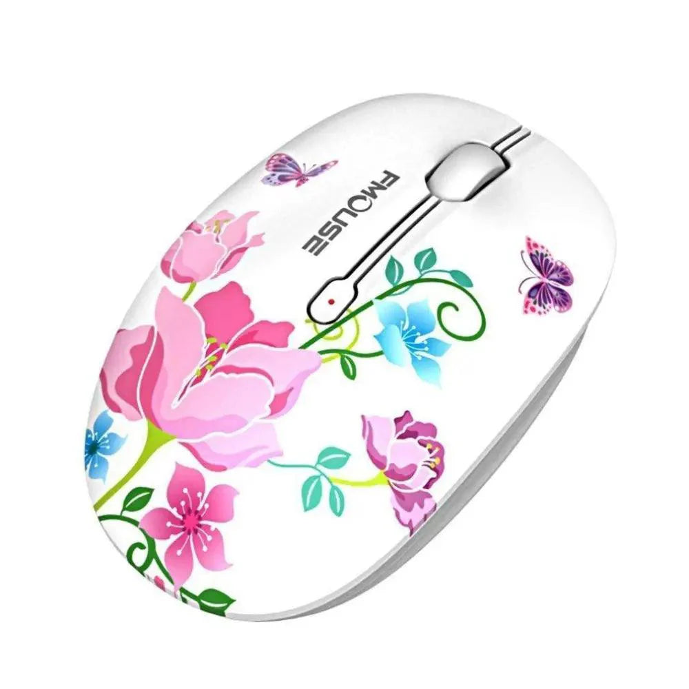 Souris sans fil 2,4 G élégante pour femmes, ultra silencieuse, 1600 DPI, optique et fine, pour ordinateur portable