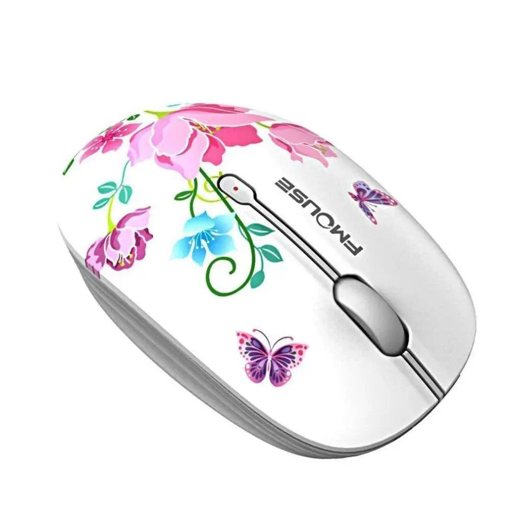 Souris sans fil 2,4 G élégante pour femmes, ultra silencieuse, 1600 DPI, optique et fine, pour ordinateur portable