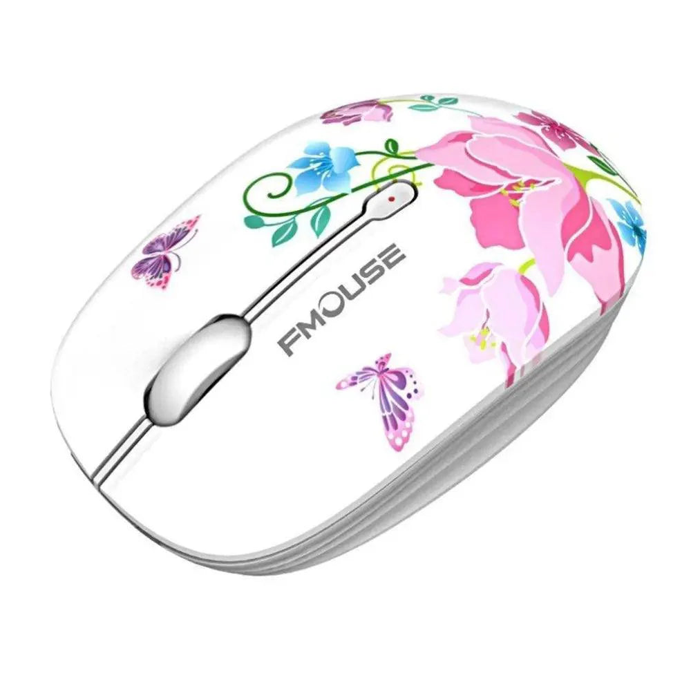 Souris sans fil 2,4 G élégante pour femmes, ultra silencieuse, 1600 DPI, optique et fine, pour ordinateur portable