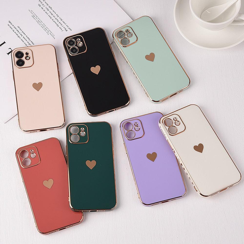 Coque de téléphone élégante pour femme pour iPhone 13 14 Pro Protection d'objectif d'appareil photo pour iPhone 12 11 Pro Max 14Plus Étui antichoc Pare-chocs luxueux Motif mignon Femmes Filles Coque d'appareil photo antichoc en silicone souple