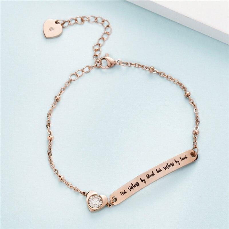 Élégant Bracelet en Acier Inoxydable pour Femmes, Meilleures Amies, Bijoux d'Amitié, Cadeau d'Amitié, Message Mignon, Bracelet Jonc en Acier Inoxydable pour Sœurs, Cadeaux pour Adolescentes, Filles, Sœurs, Meilleures Amies