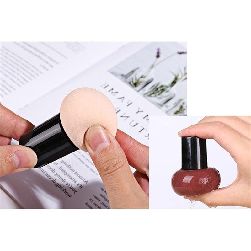 Élégante éponge de maquillage sans latex pour femme, tête de champignon, poudre liquide, sèche et humide, multifonction, pinceau de maquillage, boîte de rangement d'outils cosmétiques