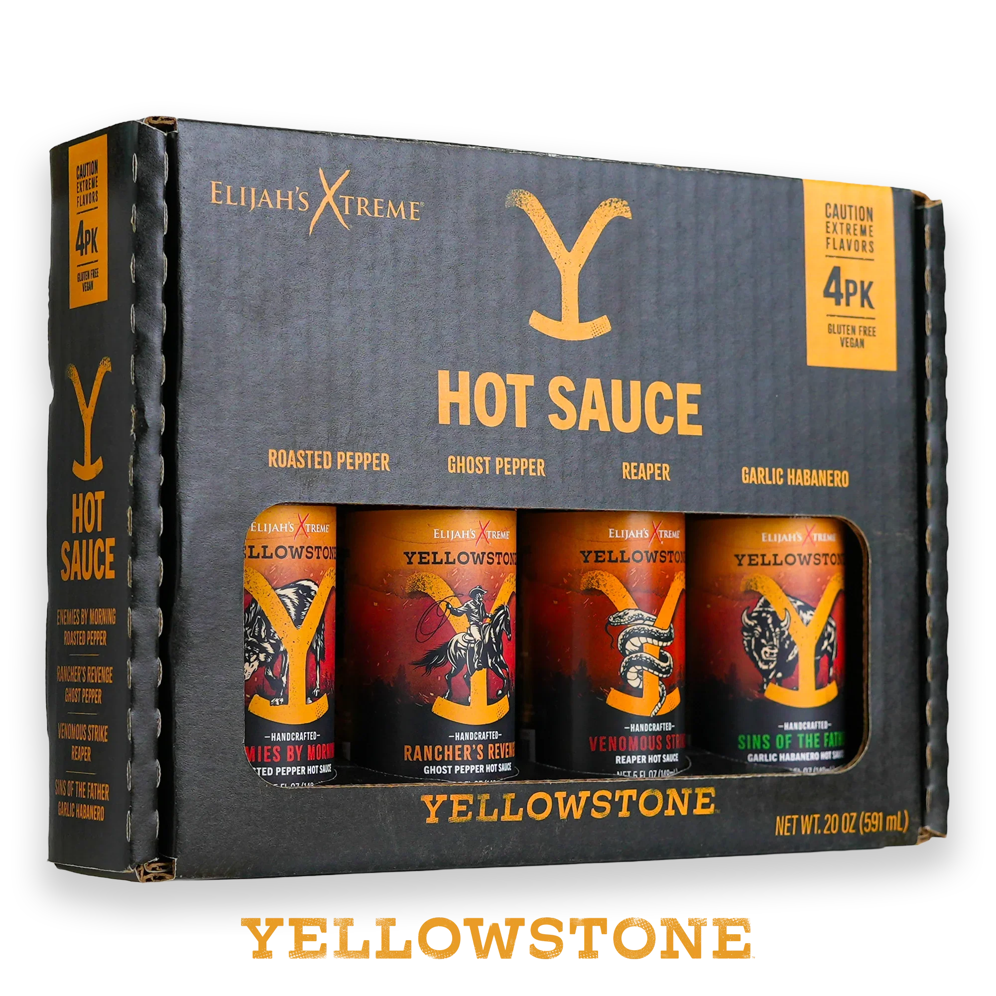 Pack découverte de 4 sauces piquantes Yellowstone