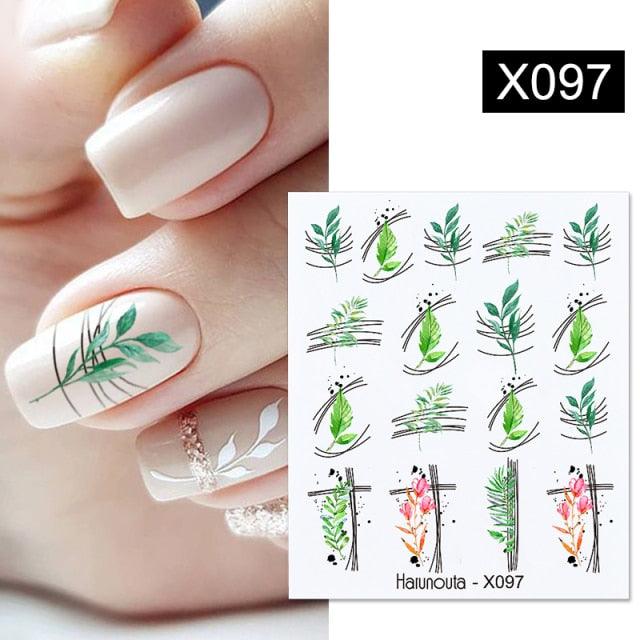 Autocollant pour ongles en relief, décalcomanies 3D fleurs feuilles curseur à eau pour nail art, autocollant de transfert, décoration 3D motif vague pour femmes filles, décalcomanies autocollantes, décoration pour ongles en bande de courbe métallique.