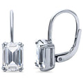 Boucles d'oreilles dormeuses en cristal taille émeraude