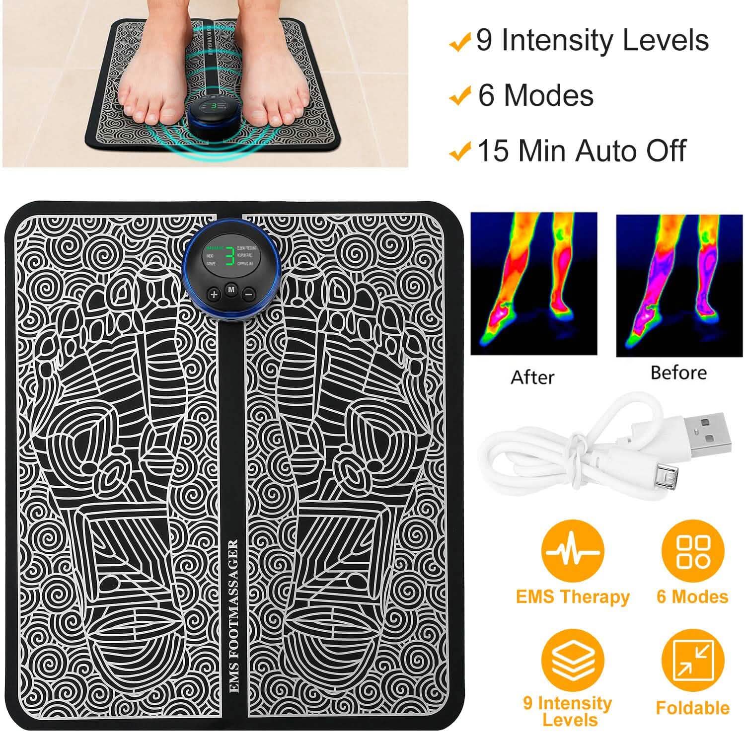 Tapis de massage des pieds EMS stimulateur électrique