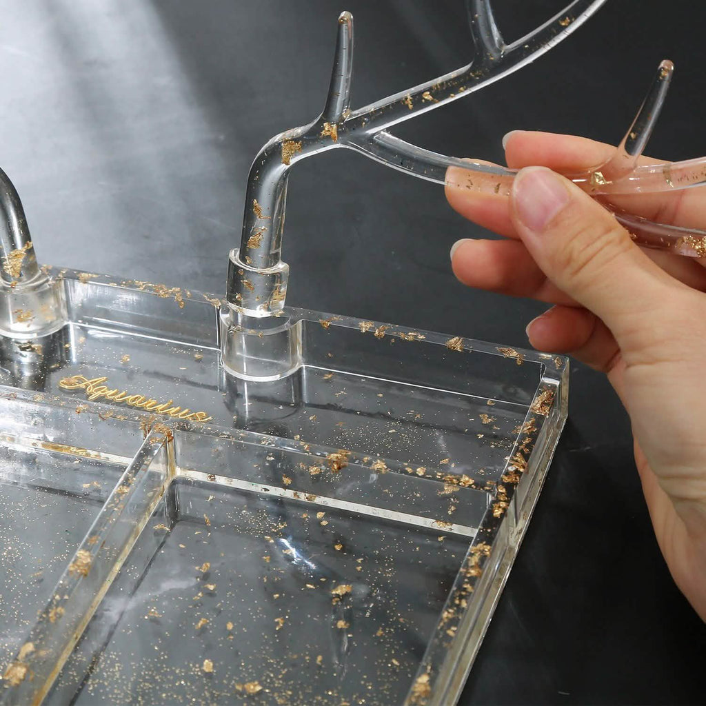 Moule en silicone en résine époxy, plateau en forme de branche de cerf, présentoir à bijoux