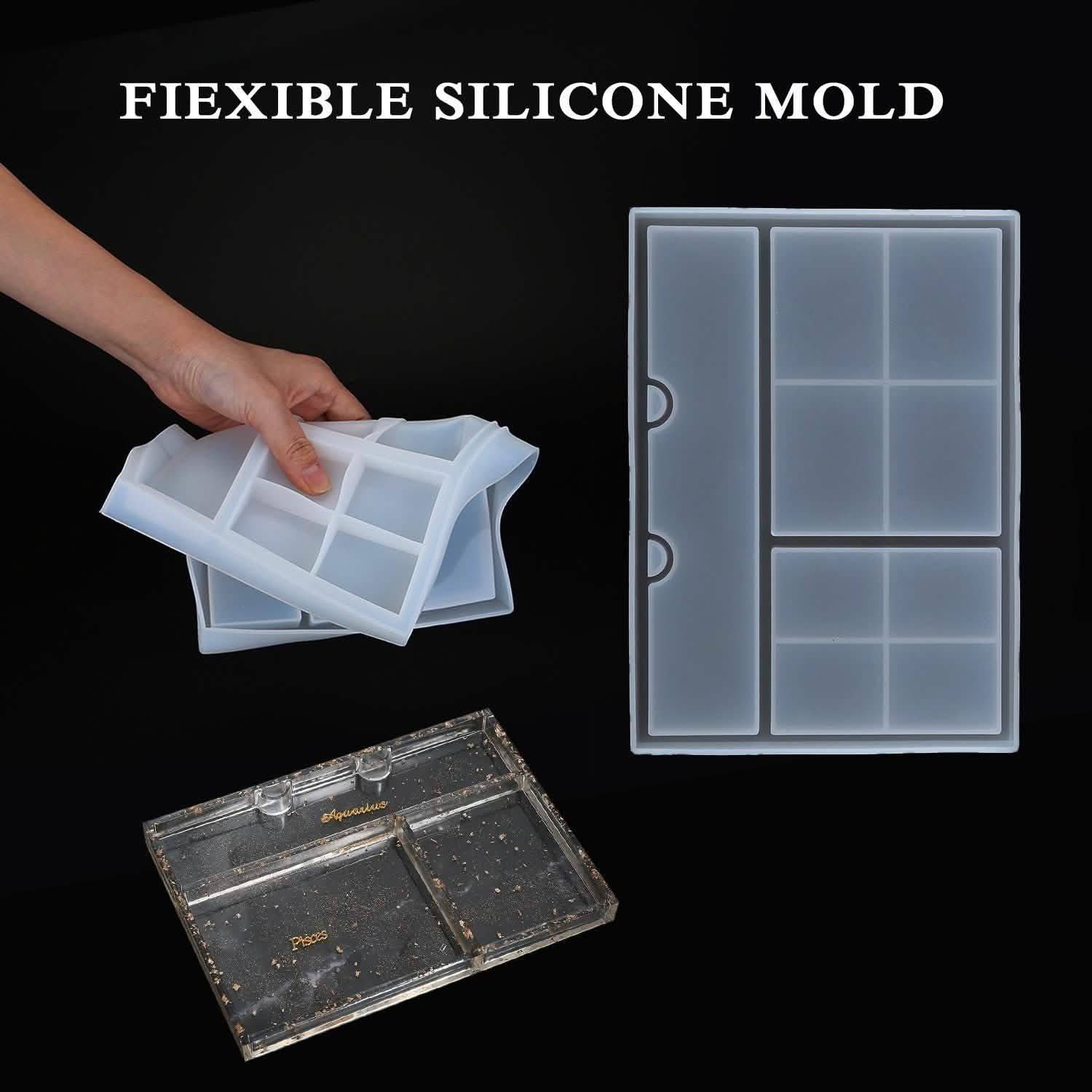 Moule en silicone en résine époxy, plateau en forme de branche de cerf, présentoir à bijoux