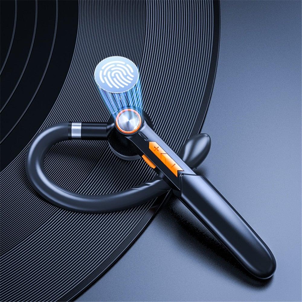 Écouteurs Bluetooth légers ergonomiques, casque sans fil mains libres pour les affaires, casque de conduite, casque de sport de plein air, contrôle du volume, écouteurs à conception d'empreinte digitale, écouteurs supra-auriculaires