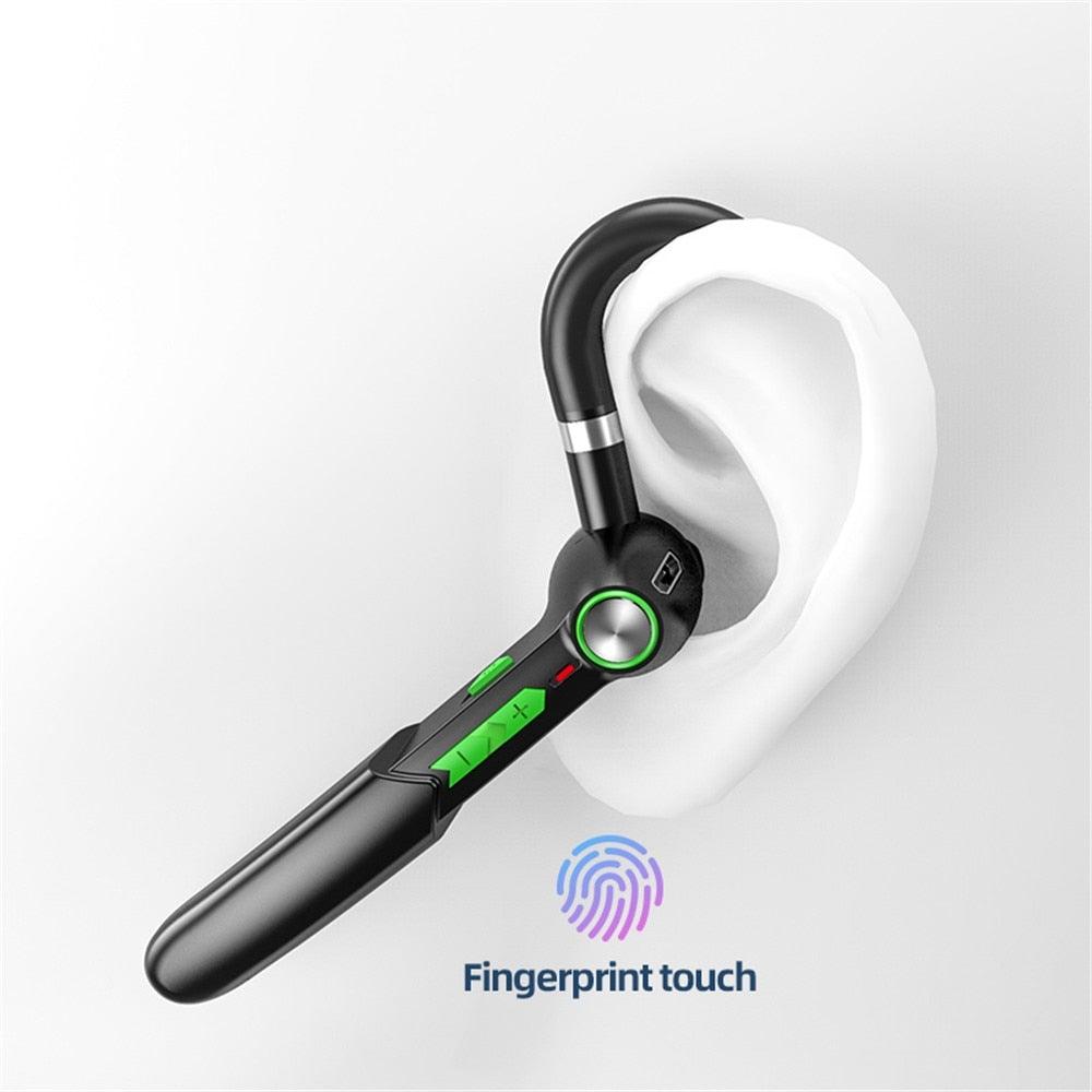 Écouteurs Bluetooth légers ergonomiques, casque sans fil mains libres pour les affaires, casque de conduite, casque de sport de plein air, contrôle du volume, écouteurs à conception d'empreinte digitale, écouteurs supra-auriculaires