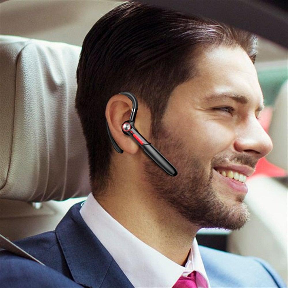 Écouteurs Bluetooth légers ergonomiques, casque sans fil mains libres pour les affaires, casque de conduite, casque de sport de plein air, contrôle du volume, écouteurs à conception d'empreinte digitale, écouteurs supra-auriculaires