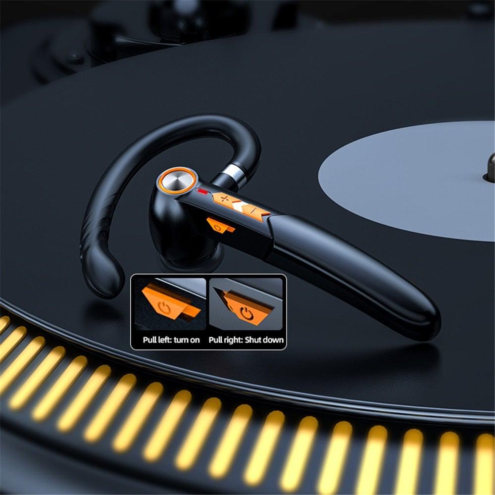 Écouteurs Bluetooth légers ergonomiques, casque sans fil mains libres pour les affaires, casque de conduite, casque de sport de plein air, contrôle du volume, écouteurs à conception d'empreinte digitale, écouteurs supra-auriculaires