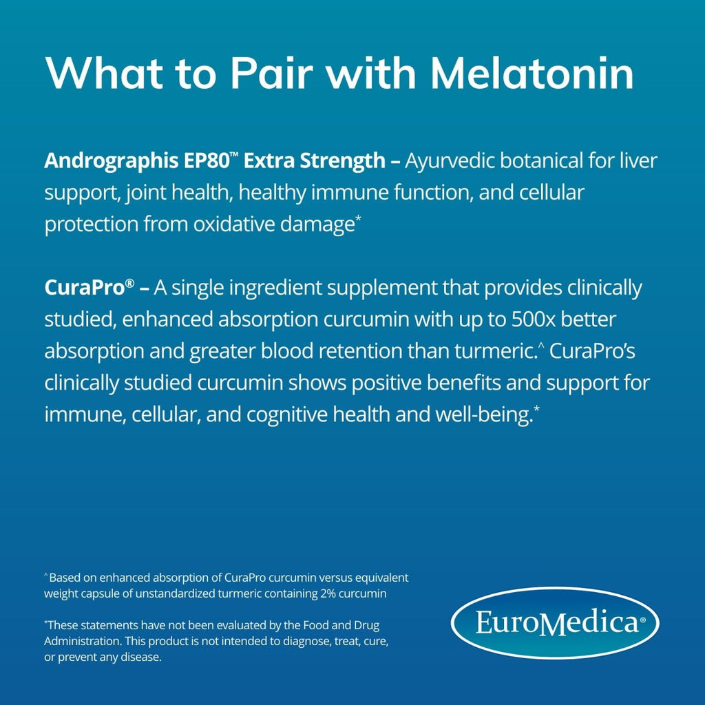 Euromedica Melatonin 10mg - 60 Sustained Release Tablets - Non-GMO, Vegan, Gluten Free - 60 Servings
