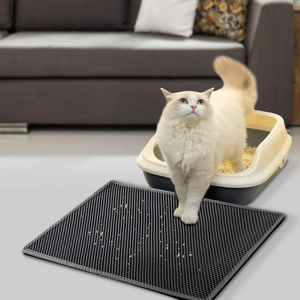 Tapis de litière pour chat double couche en EVA nid d'abeille