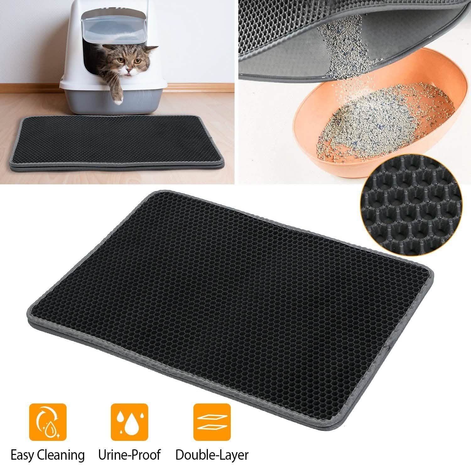 Tapis de litière pour chat double couche en EVA nid d'abeille