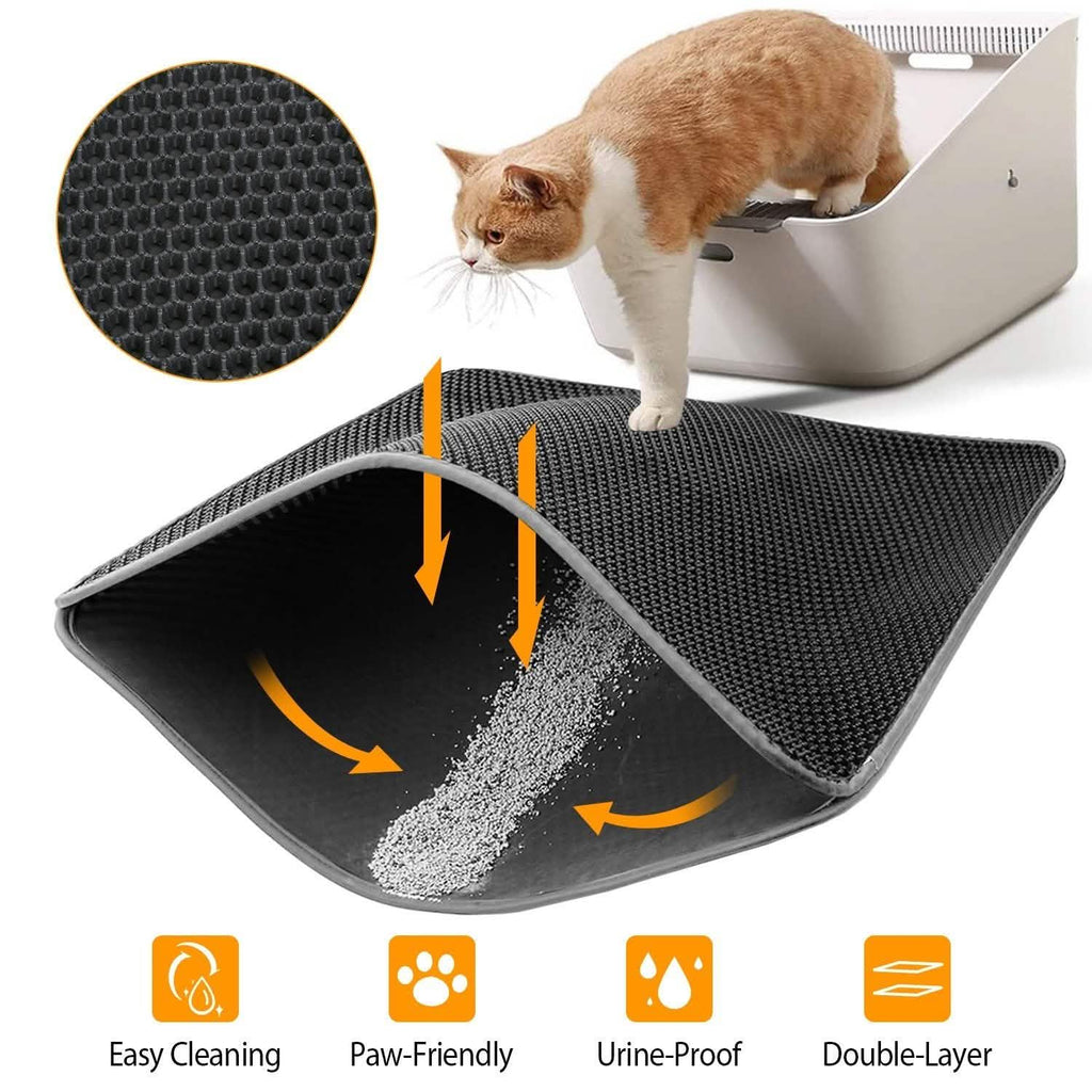 Tapis de litière pour chat double couche en EVA nid d'abeille