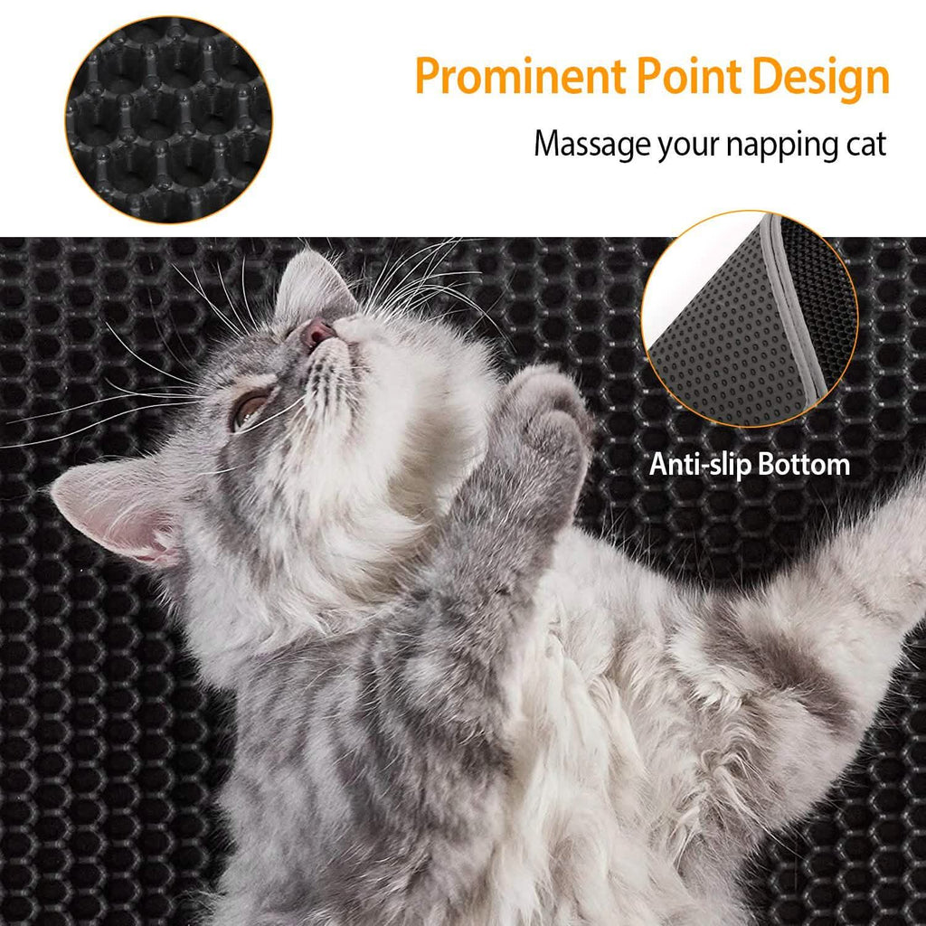 Tapis de litière pour chat double couche en EVA nid d'abeille