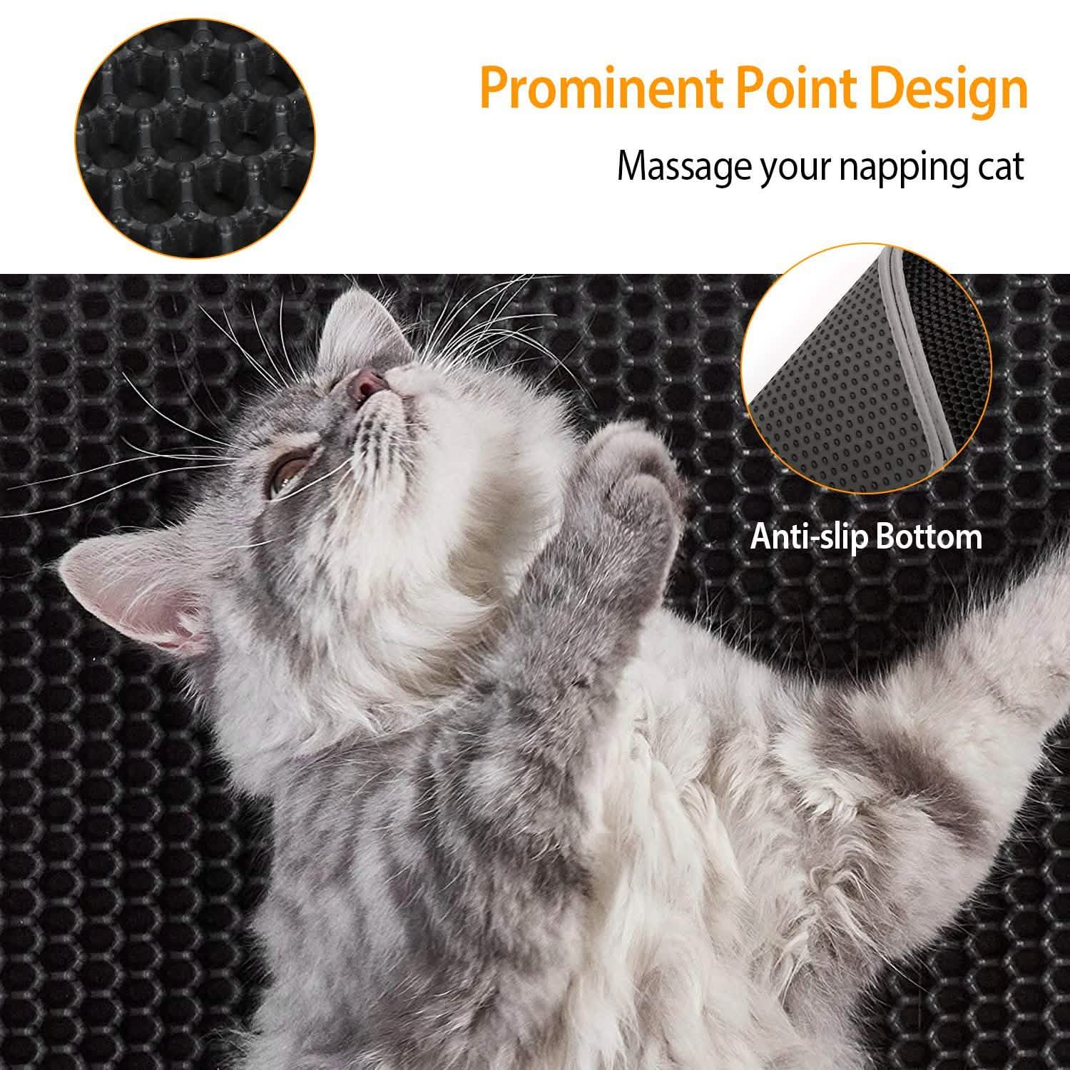 Tapis de litière pour chat double couche en EVA nid d'abeille
