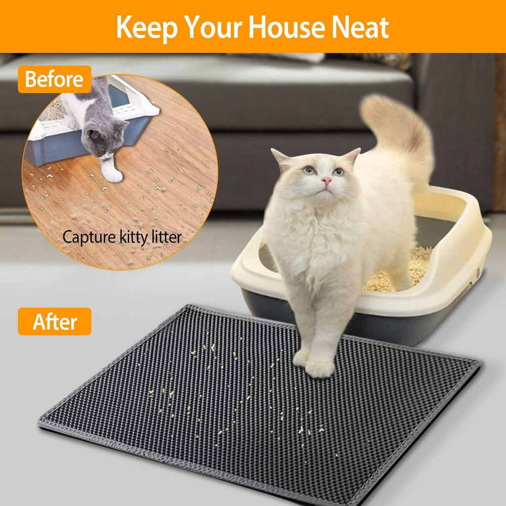Tapis de litière pour chat double couche en EVA nid d'abeille