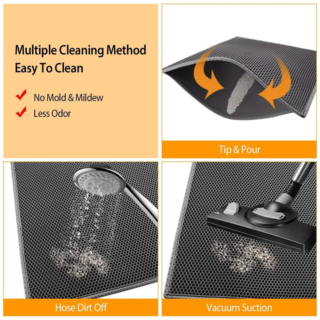 Tapis de litière pour chat double couche en EVA nid d'abeille