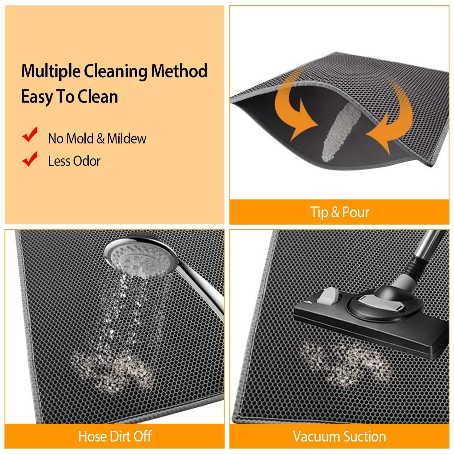 Tapis de litière pour chat double couche en EVA nid d'abeille