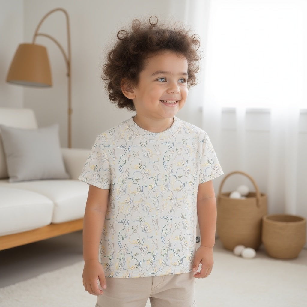 T-shirt boxy pour enfant en bas âge | lapins