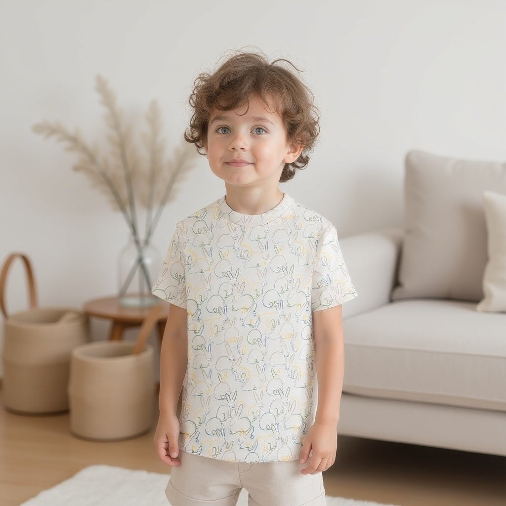 T-shirt boxy pour enfant en bas âge | lapins