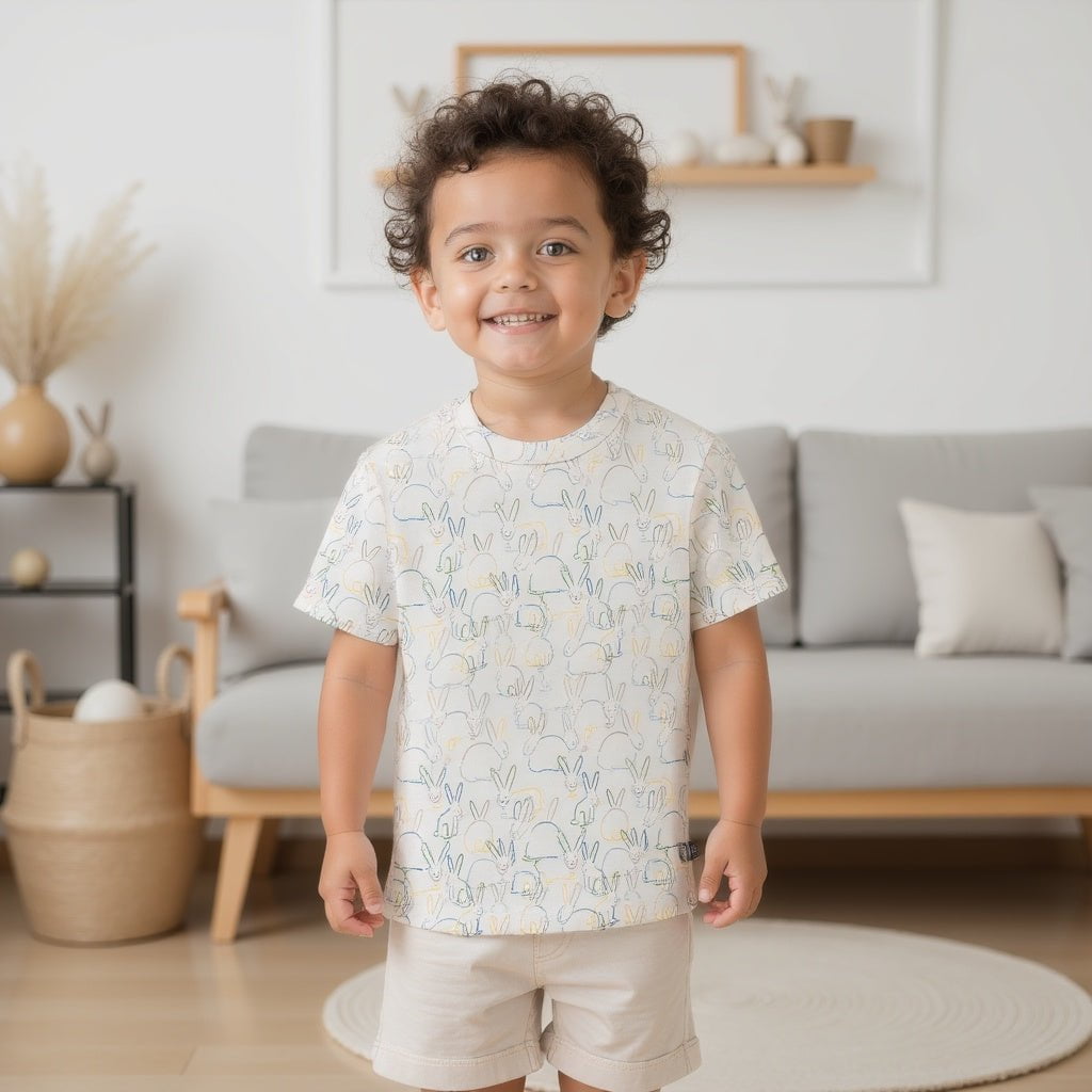 T-shirt boxy pour enfant en bas âge | lapins