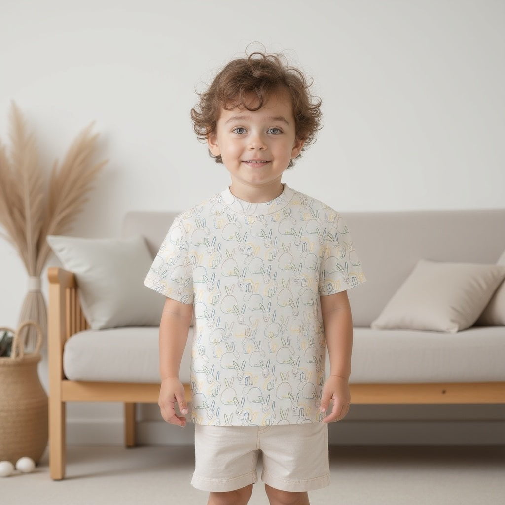 T-shirt boxy pour enfant en bas âge | lapins