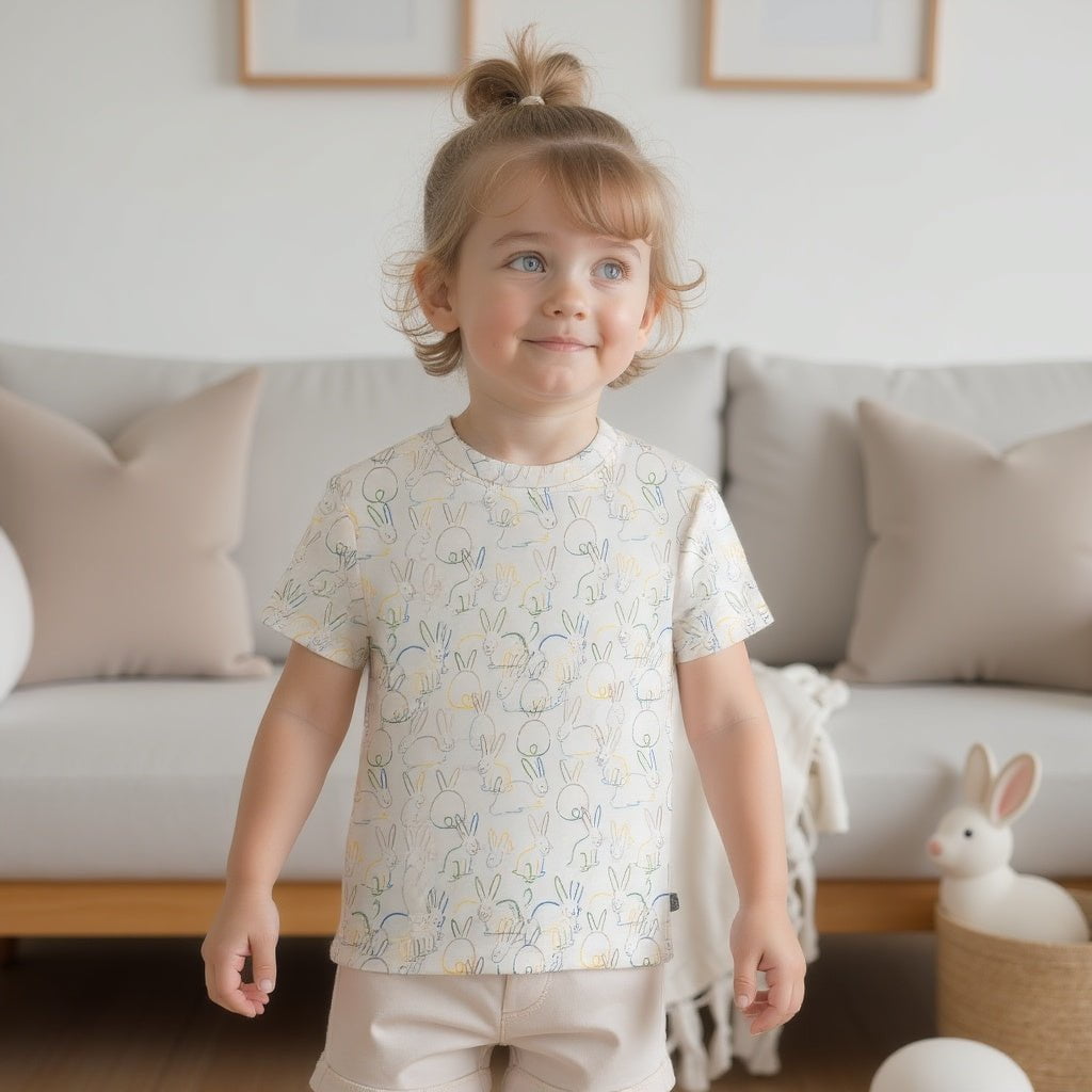 T-shirt boxy pour enfant en bas âge | lapins