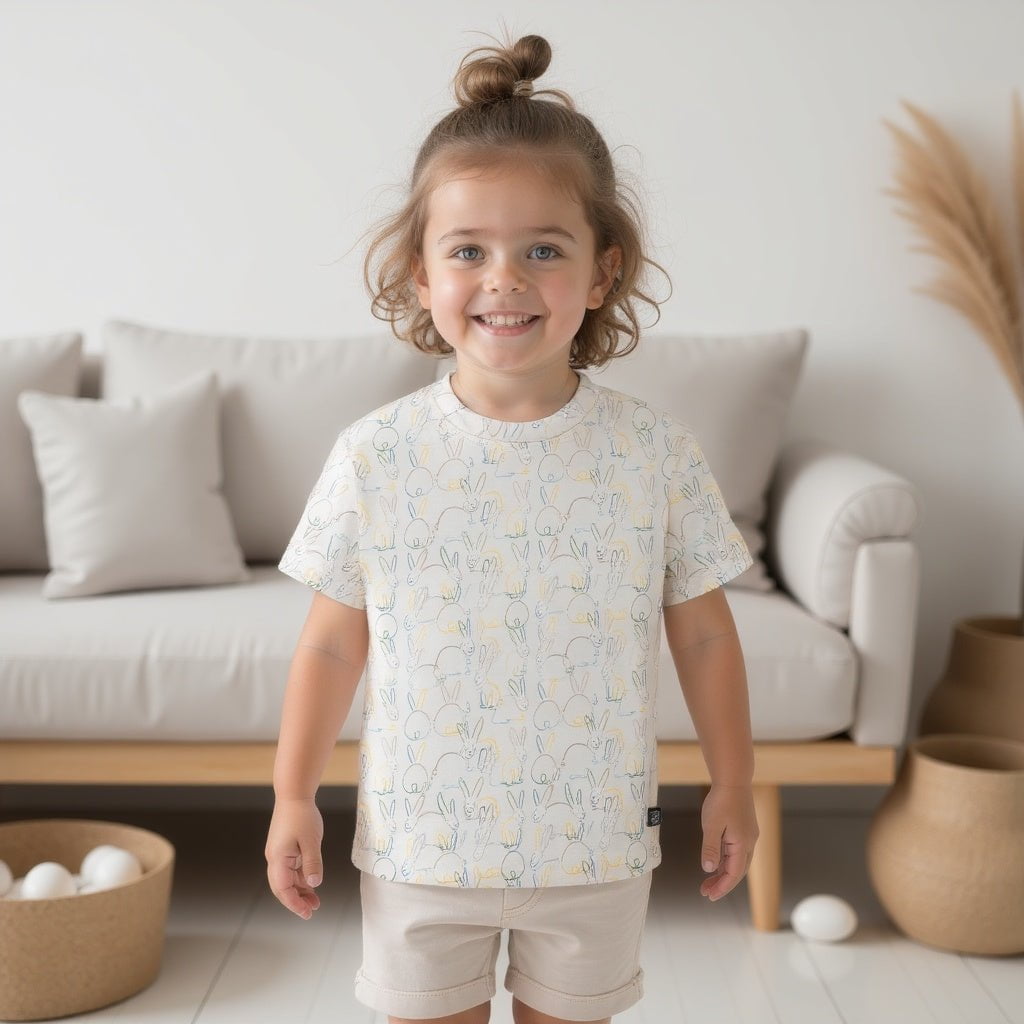 T-shirt boxy pour enfant en bas âge | lapins