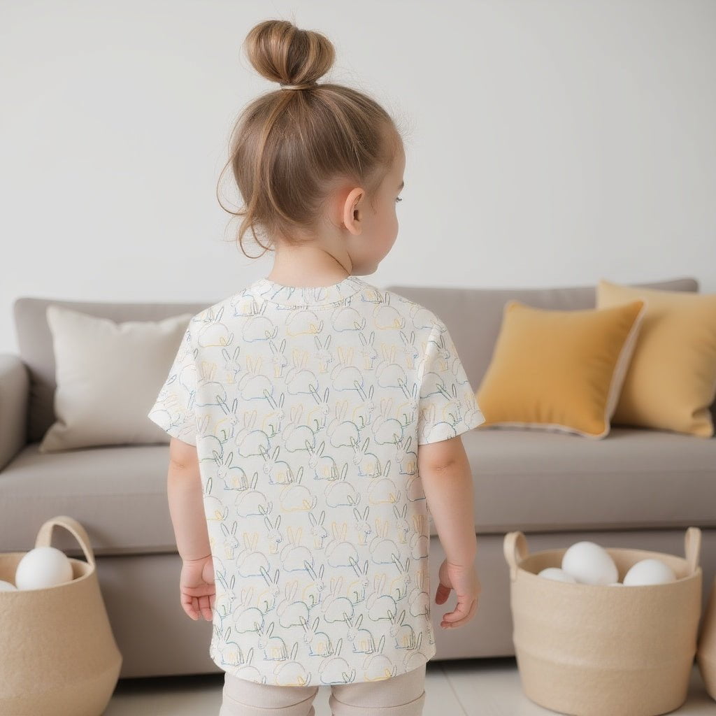 T-shirt boxy pour enfant en bas âge | lapins