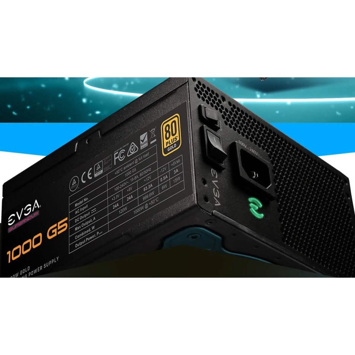 Bloc d'alimentation EVGA SuperNOVA 1000 G5 (220-G5-1000-X1) (reconditionné)
