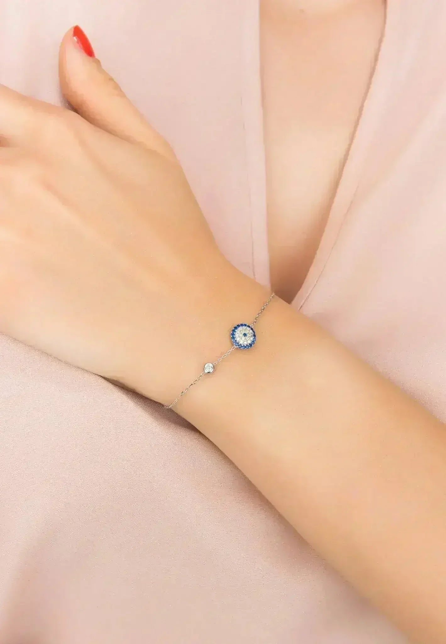 Bracelet Mauvais Œil en Argent Sterling – Argent 925 avec Zircons