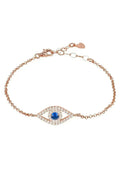 Bracelet elliptique Rosegold à œil maléfique bleu