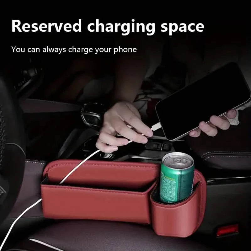 Organisateur de vide de siège de voiture extensible avec porte-gobelet et support de téléphone