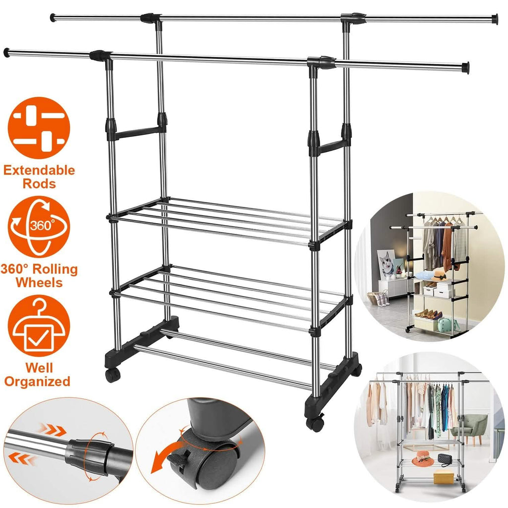 Portant à vêtements extensible