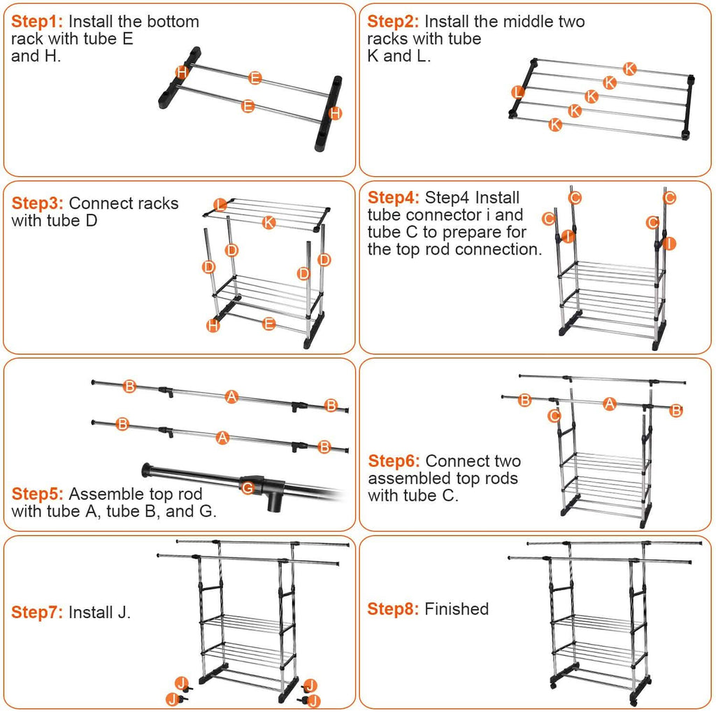 Portant à vêtements extensible