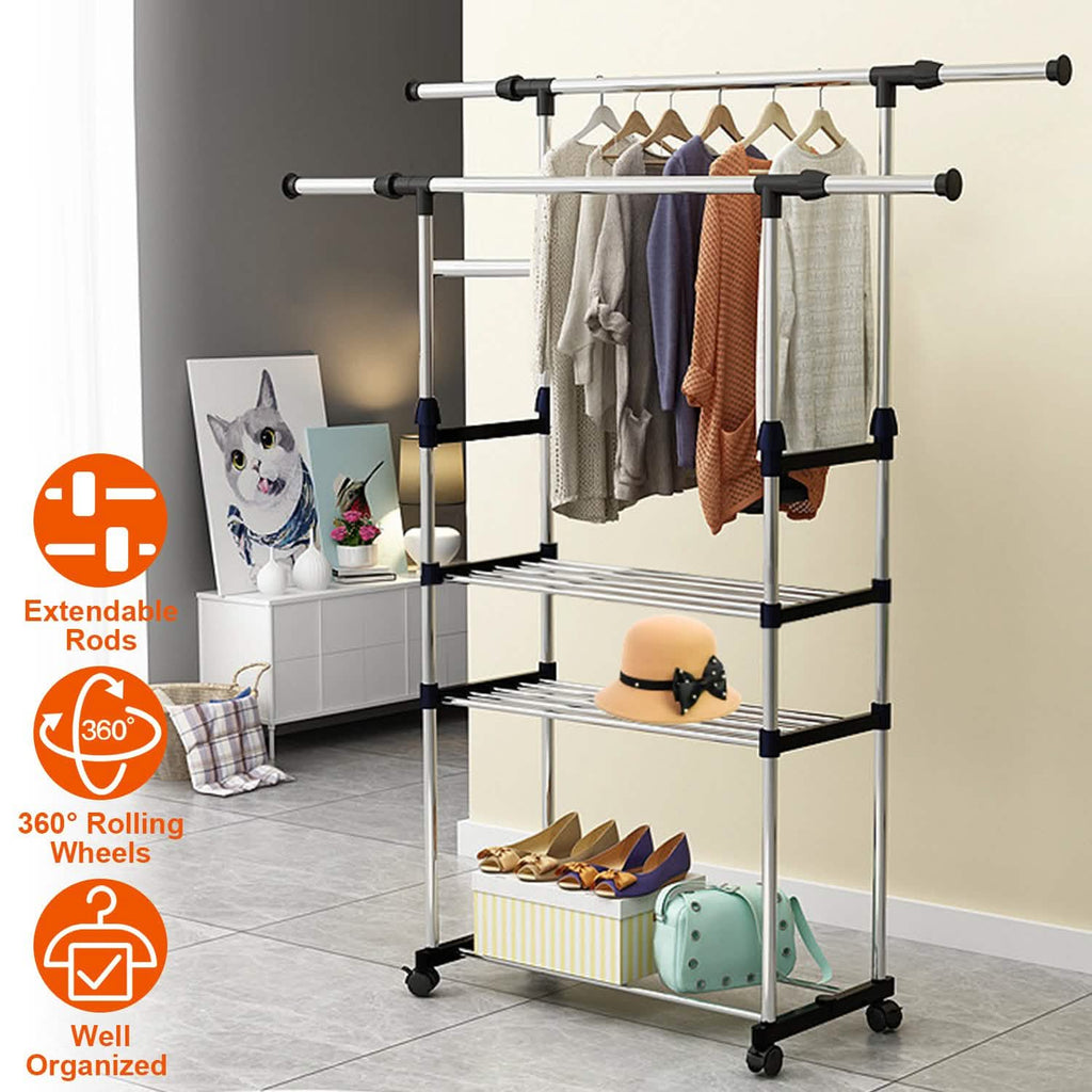 Portant à vêtements extensible