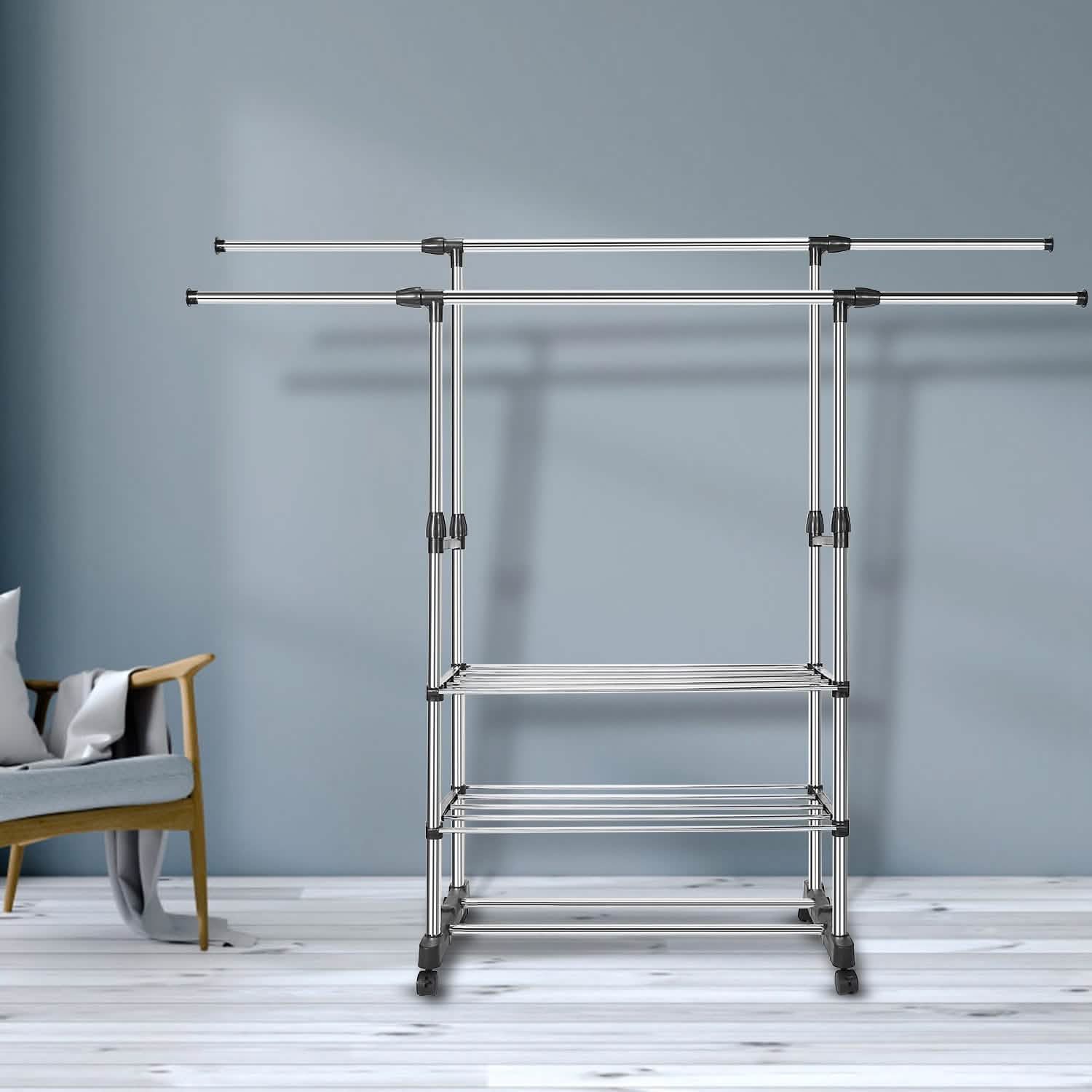 Portant à vêtements extensible