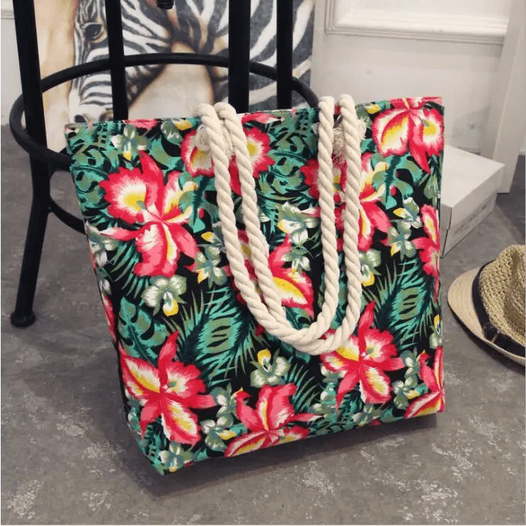 Sac à main pliable accrocheur et tendance pour femme, grande taille, décontracté, motif floral imprimé, en toile, sac à bandoulière graffiti