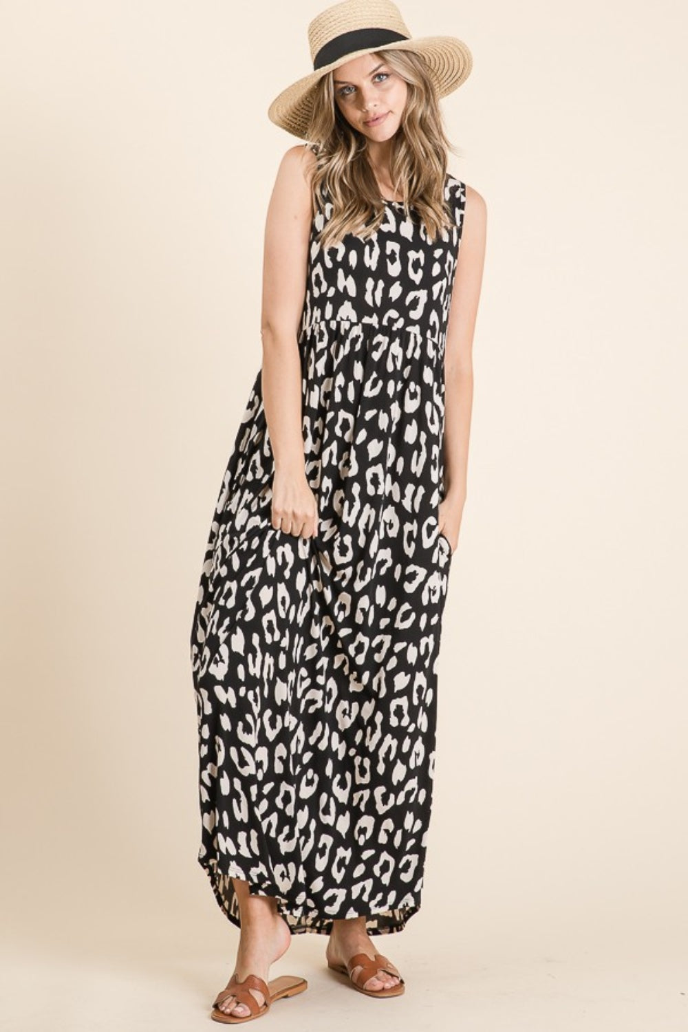Robe longue léopard avec poches – Robe tendance à imprimé léopard, Robe longue avec poches, Robe à taille froncée, Robe léopard confortable, Robe longue élégante, Robe chic à imprimé animal, Robe longue décontractée et chic