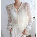 Cardigan en mohair au crochet pour femme