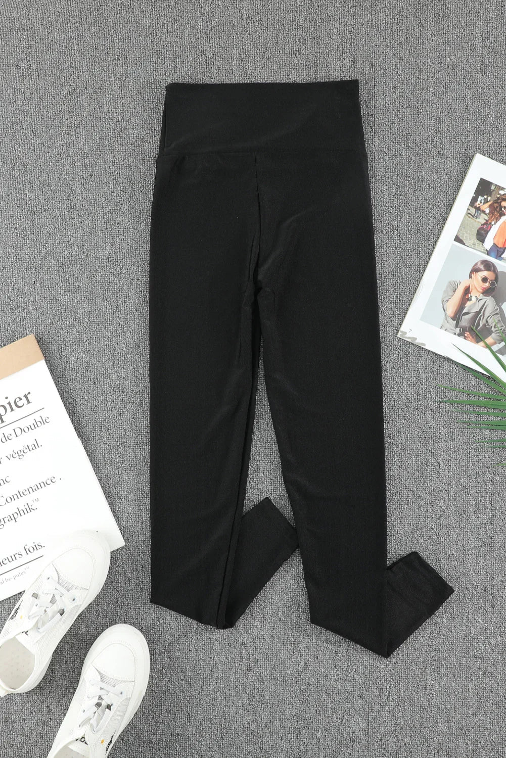 Legging taille haute noir avec ceinture gainante