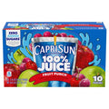 Capri Sun Boisson Jus à 100 % Goût punch aux fruits Mélange de jus entièrement naturel à base de concentré avec ingrédients ajoutés et autres arômes naturels, boîte de 10 unités, sachets de 177 ml